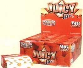Papírky Juicy Jay´s Broskev rolls 5m v balení, box 24ks